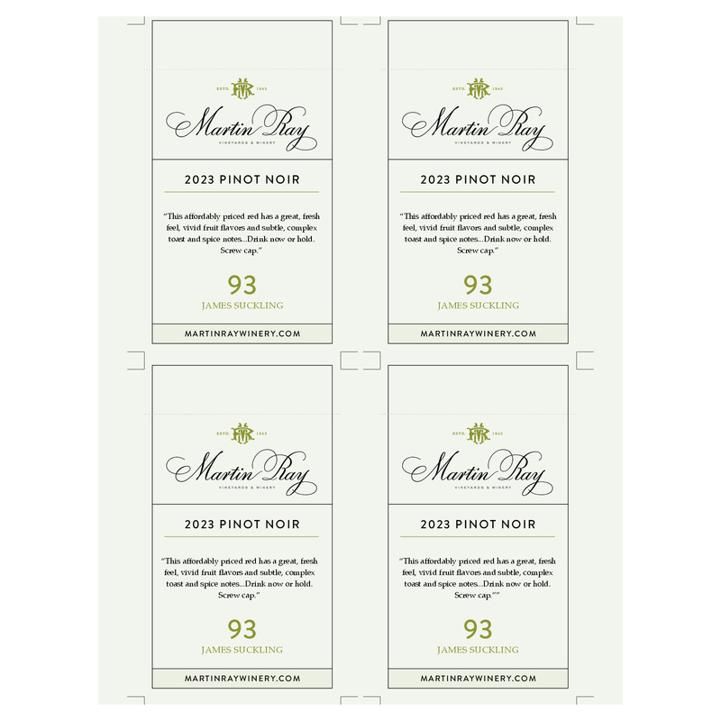 2023 Martin Ray Sonoma Coast Pinot Noir Shelf Talker | 93 JS