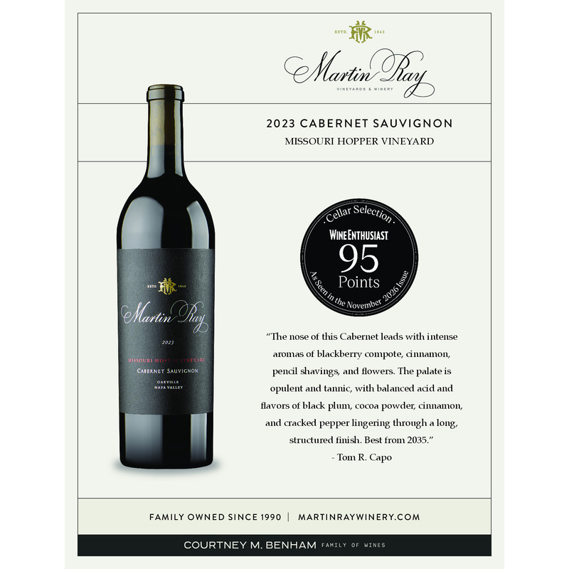 2023 Martin Ray Reserve Cabernet Sauvignon Acclaim | 95 WE